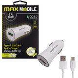 MAXMOBILE auto adapter usb SC-106 qc 3.0,18W quick charge 3A + type c crni Cijene