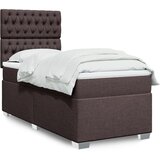 vidaXL Krevet s oprugama i madracem tamnosmeđi 90 x 200 cm od tkanine | shoptok.hr