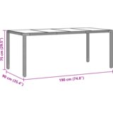  Vrtni set za objed 7 pcs Smeđa 190 x 90 x 75 cm Poliratan | shoptok.hr