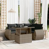  The Living Store Vrtna sedežna garnitura 5-delna z blazinami siv poli ratan - Vrtna Sedežna Garniture, (21479675) | Shoptok.si