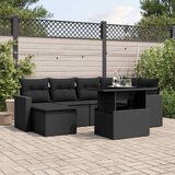 Maison Chic Seti vrtnega pohištva - Vrtna garnitura - Vrtni pohištvo set 7-delna z blazinami črn poli ratan, (21801452) | Shoptok.si