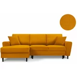 Kooko Home narančasta kutna sofa od samta Jazz, lijevi kut