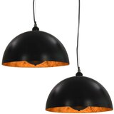  Stropne svjetiljke 2 kom crno-zlatne polukuglaste 40 cm E27 | shoptok.hr