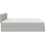 vidaXL Otomanski posteljni okvir z vzmetnicami siv 200x200cm žamet | Shoptok.si