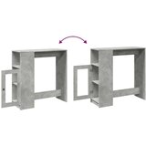 vidaXL Barska miza s policami betonsko siva 101x40x103,5 cm inž. les | Shoptok.si