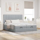  Okvir kreveta s madracima svijetlosivi 160x200cm od tkanine | shoptok.hr