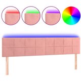 The Living Store led posteljno vzglavje roza 180x5x78/88 cm žamet - led vzglavje, (21503437) | Shoptok.si
