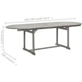  Vrtni blagovaonski stol (160 - 240)x100x75 cm od drva bagrema | shoptok.hr