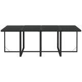  9-dijelni vrtni blagovaonski set s jastucima crni od poliratana Crna 219 cm table length | shoptok.hr