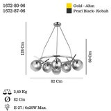 Opviq Luster Bena-87-06, O15, 12,5cm, IP20 Bakarno-srebrne boje | Eponuda.ba