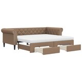  Dnevni krevet na razvlačenje cappuccino 90x200 cm umjetna koža | shoptok.hr