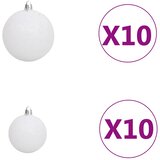  Umjetno osvijetljeno božićno drvce s kuglicama crno 210 cm PVC | shoptok.hr