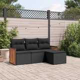 vidaXL 4-dijelni set vrtnih sofa od poliratana s jastucima crni | shoptok.hr