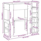  Okvir kreveta na kat s stolom Staro drvo 100 x 200 cm | shoptok.hr