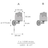Dalber 76309 - Dečija zidna lampa SNOOPY 1xE27/15W/230V bela/crvena | Eponuda.com