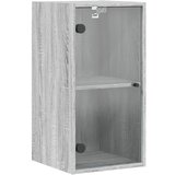 Furnova Stenska omarica s steklenimi vrati siva sonoma 35x37x68,5 cm, (21949577) | Shoptok.si