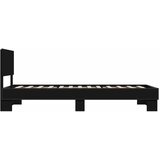  Okvir za krevet crni 75 x 190 cm od konstruiranog drvo i metal | Shoptok.si