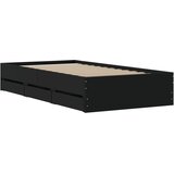  Okvir kreveta s ladicama crni 90 x 200 cm konstruirano drvo | Eponuda.com