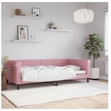 vidaXL Raztegljiva postelja roza 100x200 cm žamet Cene