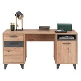 CARRYHOME Pisalna Miza Raven, Barva Hrasta, Temno Siva | Shoptok.si