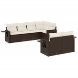  The Living Store Vrtna sedežna garnitura 7-delna z blazinami rjav poli ratan - Vrtna Sedežna Garniture, (21446693) | Shoptok.si
