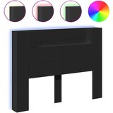 Maison Chic posteljno vzglavje - vzglavna omarica - nočna omarica led črna 140x16,5x103,5 cm, (21704231) Cene