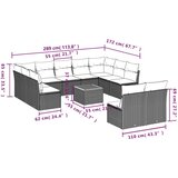  12-dijelni set vrtnih sofa od poliratana s jastucima crni | shoptok.hr