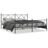 vidaXL Metalni okvir kreveta uzglavlje i podnožje crni 183x213 cm | shoptok.hr