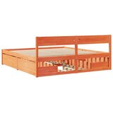  Posteljni okvir s predali voščeno rjav 180x200cm trdna borovina | Shoptok.si