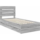  Krevetna konstrukcija Siva Sonoma 75 x 190 cm Inženjersko Drvo | shoptok.hr
