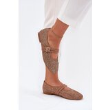 Boto Ballet Flats With Weaving And Straps Khaki Partheda | shoptok.hr