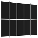 Sobna pregrada s 5 panela crna 250 x 220 cm od tkanine | Eponuda.ba