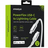 Innostyle POWERFLEX USB-C LIGHTNING MFI KABEL ZA HITRO POLNJENJE ZA IPHONE KEVLAR 2M SREBRN, (21748058) | Shoptok.si