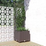 vidaXL Cvetlično korito z oporno mrežo rjavo 40x40x136 cm PP | Shoptok.si