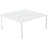 Paperflow Skupinska pisalna miza za 2 osebi, širina 1400 mm, globina 600 / 1260 mm, bele barve | Shoptok.si