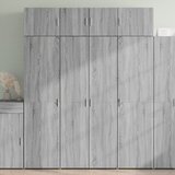  Visoka komoda siva boja hrasta 80 x 42,5 x 185 cm drvena | shoptok.hr