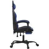  Igraća stolica od umjetne kože s osloncem za noge crno-plava | shoptok.hr