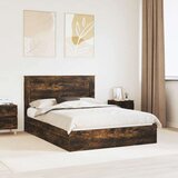  Krevet s od storage s uzglavljem Dimljeni hrast 160 x 200 cm | shoptok.hr
