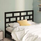  Uzglavlje za krevet crno 146 x 4 x 100 cm od masivne borovine | shoptok.hr