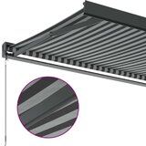 Tenda na uvlačenje antracit-bijela 4x3 m od tkanine i aluminija | shoptok.hr