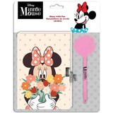 Luna Disney: Minnie Miška skrivni dnevnik z ključavnico in pom-pom pisalom 12x18cm 60 listov | Shoptok.si