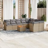 Maison Chic Seti vrtnega pohištva - Vrtna garnitura - Vrtni pohištvo set 10-delna z blazinami bež poli ratan, (21811669) | Shoptok.si