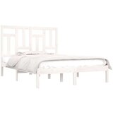  Posteljni okvir bel iz trdnega lesa 120x190 cm 4FT, (20902713) | Shoptok.si