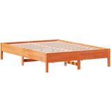 Furnova Postelja brez vzmetnice voščeno rjava 140x200 cm trdna borovina, (21955385) | Shoptok.si