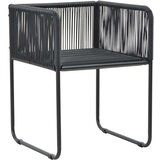  7-dijelni vrtni blagovaonski set od PVC ratana crno-smeđi Crna Dužina stola 150 cm | shoptok.hr