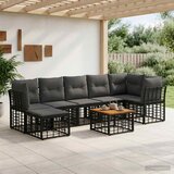  Set vanjskih sofa 8 kom. Crna i tamno siva Poliester | shoptok.hr