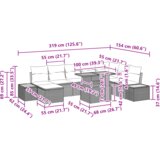  Set vrtnih jastučića u crnoj boji Poli ratan i akacije od 9 dijelova | shoptok.hr