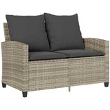  Vrtna sofa 2-sjed s jastucima i stolom svijetlosivi poliratan | Eponuda.com