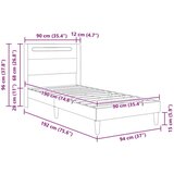 Okvir za krevet Crna 90 x 190 cm Umjetna koža - Crna 90 x 190 cm | shoptok.hr