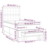  Box spring postelja z vzmetnico temno siva 90x190 cm blago, (20898642) | Shoptok.si